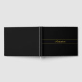 Einfaches anpassbares Gold- und Schwarz-Textdesign Gästebuch (Voll)