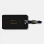 Einfaches anpassbares Gold- und Schwarz-Textdesign Gepäckanhänger (Rückseite horizontal)