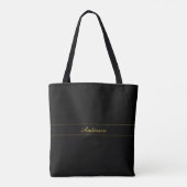 Einfaches anpassbares Gold- und Schwarz-Textdesign Tasche (Rückseite)