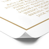 Einfaches antikes goldenes Monogramm-Hochzeitssitz Poster (Ecke)