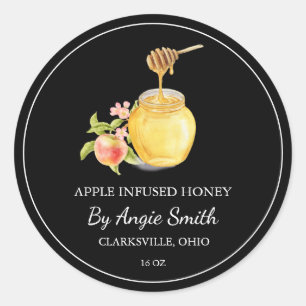Einfaches Apfel-Infusionshonig-Label Runder Aufkleber