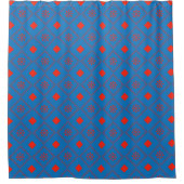 Einfaches Aqua Blau Orange Duschvorhang (Vorderseite)