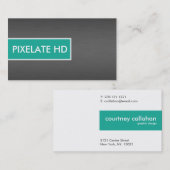 Einfaches Aqua und gebürstete TitanVisitenkarten Visitenkarte (Vorne/Hinten)