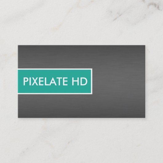 Einfaches Aqua und gebürstete TitanVisitenkarten Visitenkarte (Vorderseite)