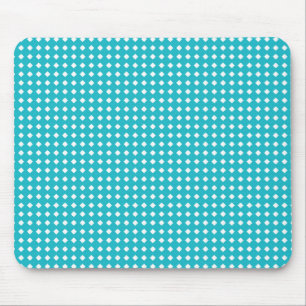 Einfaches Aqua White Geometric Muster - Diamonds Mousepad