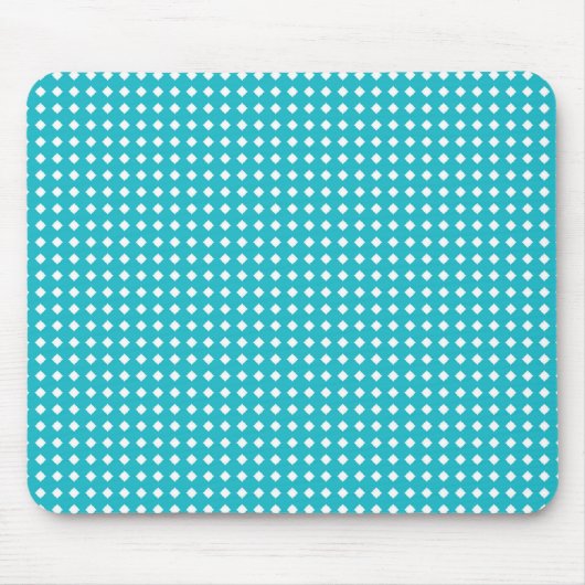 Einfaches Aqua White Geometric Muster - Diamonds Mousepad (Vorne)