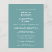 Einfaches Aquamarines HAUSHALT-Hochzeitsstipendium (Rückseite)