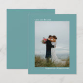 Einfaches Aquamarines HAUSHALTSWedding-Foto Dankes (Vorne/Hinten)