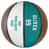 Einfaches Aquamarines Namensnennungsangebot Basketball (Vertikal)