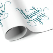 Einfaches Aquamarines Skript | Dark Midnight Green Geschenkpapier (Rolleneckpunkt)