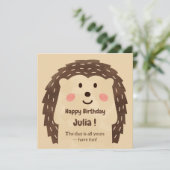 Einfaches Aquarell-Igel zum Geburtstag Karte (Stehend Vorderseite)