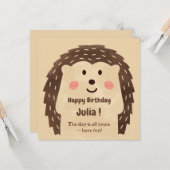 Einfaches Aquarell-Igel zum Geburtstag Karte (Vorderseite/Rückseite Beispiel)