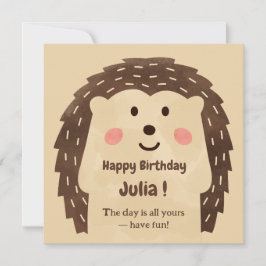 Einfaches Aquarell-Igel zum Geburtstag Karte