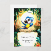 Einfaches Aquarell-Parrot Dankeskarte (Vorne/Hinten)