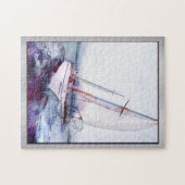 Einfaches Aquarell und Tinte des lehnenden Puzzle (Horizontal)