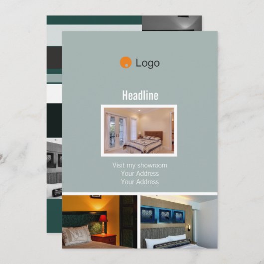 Einfaches Aquarell-Unternehmen Einladung (Vorne/Hinten)