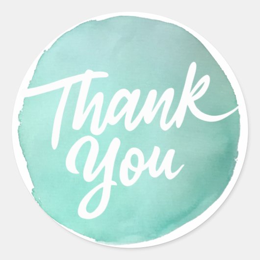 Einfaches Aquarellfeld Dankeschön-Skript Runder Aufkleber (Vorderseite)