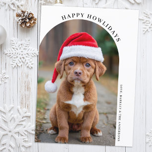 Einfaches Arch Christmas Custom Pet Hund Foto Feiertagskarte