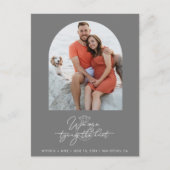 Einfaches Arch Foto Hochzeitsszenario speichern Si Ankündigungspostkarte (Vorderseite)