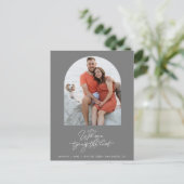 Einfaches Arch Foto Hochzeitsszenario speichern Si Ankündigungspostkarte (Stehend Vorderseite)