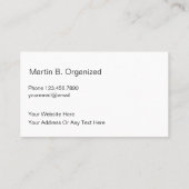 Einfaches Archivdesign Beruflich Visitenkarte (Rückseite)
