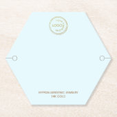 Einfaches Armband-Display mit Logo auf hellblau Untersetzer (Vorderseite)