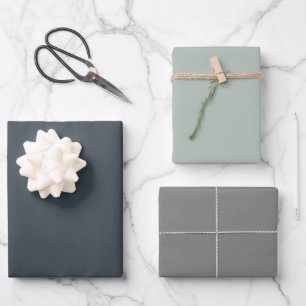 Einfaches Arsen-Asche-Schlachtschiffgrau-Schattier Geschenkpapier Set