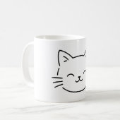 Einfaches ästhetisches Kitty-Design Kaffeetasse (Vorderseite Links)