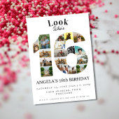 einfaches Aussehen, der 16 Foto Collage 10 Geburts Einladung