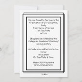 Einfaches Autograph-Portrait-Abschluss Einfhrung// Ankündigung (Rückseite)