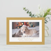 Einfaches Aztec Gold-Frame-Foto Feiertagskarte (Stehend Vorderseite)