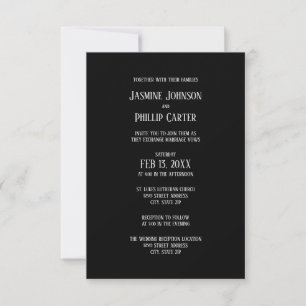 Einfaches B&G Design - 3x5 Hochzeit/Empfang laden Einladung