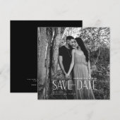Einfaches B/W-Foto Modernes Quadrat Rett Datum Save The Date (Vorne/Hinten)