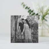 Einfaches B/W-Foto Modernes Quadrat Rett Datum Save The Date (Stehend Vorderseite)
