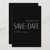 Einfaches B/W Modern Monogramm Save the Date (Vorne/Hinten)