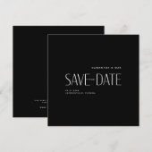 Einfaches B/W Modern Square Save the Date (Vorne/Hinten)