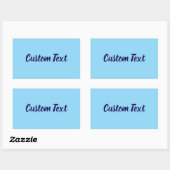 Einfaches Baby Blue mit Blue Script Text Template Rechteckiger Aufkleber (Blatt)