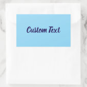 Einfaches Baby Blue mit Blue Script Text Template Rechteckiger Aufkleber (Tasche)