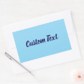 Einfaches Baby Blue mit Blue Script Text Template Rechteckiger Aufkleber (Umschlag)