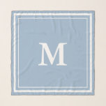 Einfaches Baby Blue mit weißem Monogramm-Karton Schal<br><div class="desc">Ein Babyblauer Schal hat ein weißes Monogramm in der Mitte. Sie können den Buchstaben ändern,  um den richtigen Anfangsbuchstaben anzuzeigen. Zwei weiße Quadrate bilden den Schal.</div>