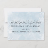 Einfaches Baby Es ist kalt draußen im Winter Dusch Dankeskarte (Rückseite)