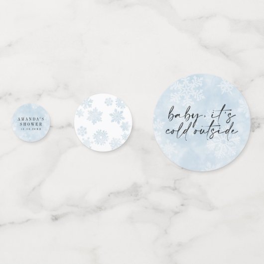 Einfaches Baby Es ist kalt draußen Winter Baby Dus Konfetti (Rückseiten)