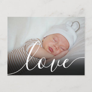 Einfaches Baby-Foto-Skript-Geburtsankündigung Postkarte