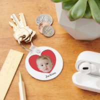 Einfaches Baby-Gesicht mit Herz und Foto