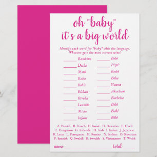 Einfaches Baby rund um die Welt Hot Pink Quiz Ca