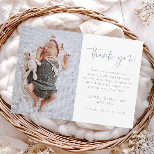 Einfaches Babyfoto-Skript Dankeskarte