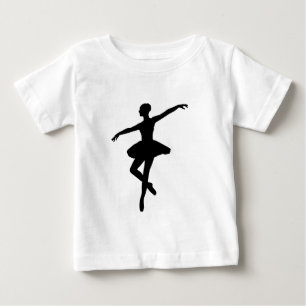 Einfaches Ballett Schwarz-weiß Ballerina Baby T-shirt