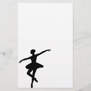 Einfaches Ballett Schwarz-weiß Ballerina Briefpapier