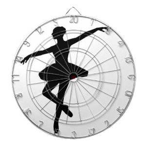 Einfaches Ballett Schwarz-weiß Ballerina Dartscheibe