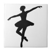 Einfaches Ballett Schwarz-weiß Ballerina Fliese (Vorderseite)